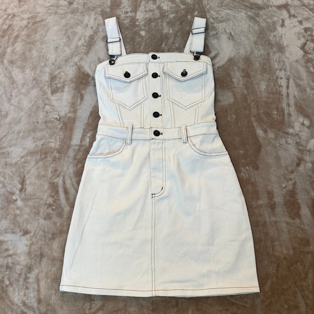 Steve Madden NWT White Denim Utility Mini Dress Size 0